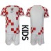 Maillot de foot Croatie Domicile vêtements enfant Monde 2022 Manches Courtes (+ pantalon court)